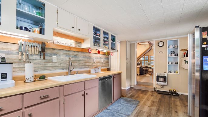Interior, Kitchen, Wood Texture Flooring