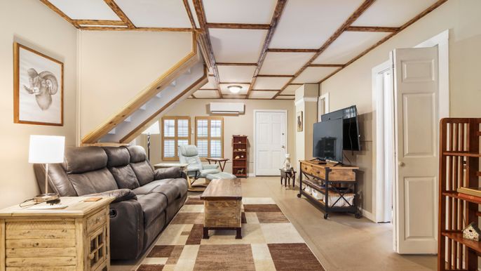Interior, Living room, Wooden Beams