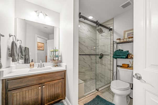 Bathroom, Glass Shower, Interior, Marble Walls