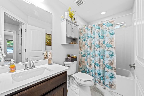 Bathroom, Interior, Marble, Recessed Lighting