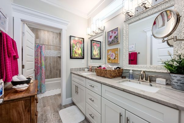 Bathroom, Dual Sink Vanities, Glass Shower, Interior