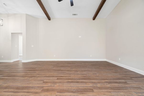 Empty room, Interior, Wooden Beams, Wood Texture Flooring