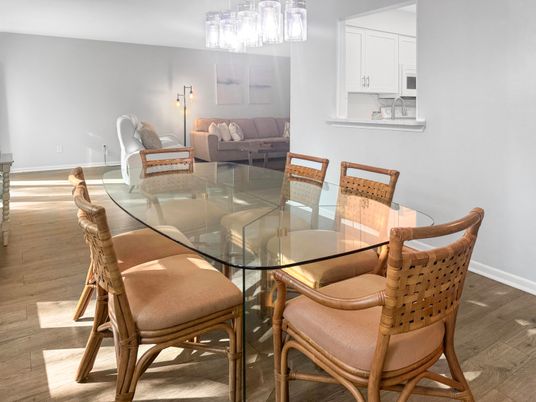 Chandelier, Dining room, Interior, Wood Texture Flooring