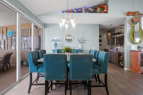 Chandelier, Dining room, Interior, Pendant Lights, Wood Texture Flooring