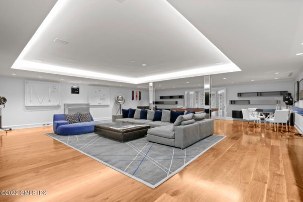Billiard Table, Game Room, Interior, Kitchen, Living room, Pendant Lights, Recessed Lighting, Wood Texture Flooring