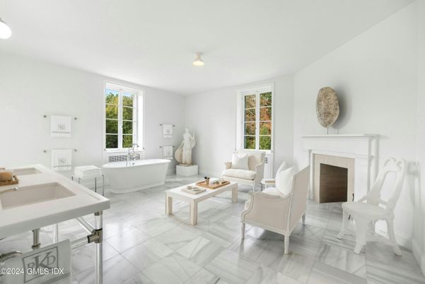 Bathroom, Fireplace, Free Standing Baths, Interior, Living room, Marble
