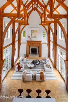 Fireplace, Interior, Living room, Wooden Beams, Wood Texture Flooring
