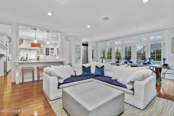 Dining room, Interior, Kitchen, Living room, Pendant Lights, Recessed Lighting, Wood Texture Flooring