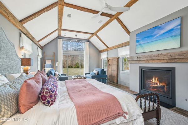 Bedroom, Fireplace, Interior, Wooden Beams