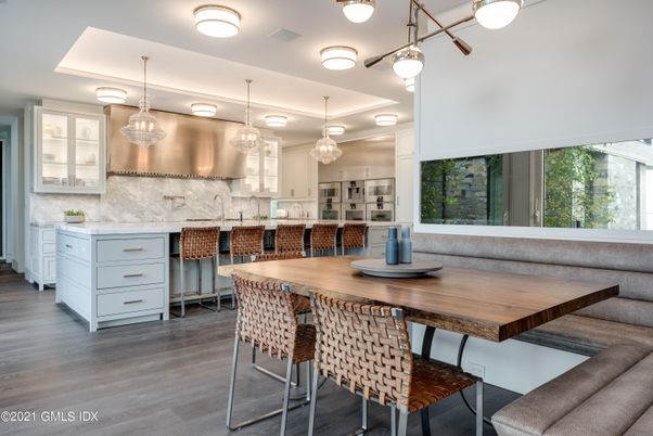 Interior, Kitchen, Pendant Lights, Wood Texture Flooring