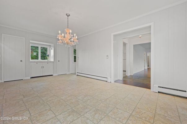 Chandelier, Empty room, Interior