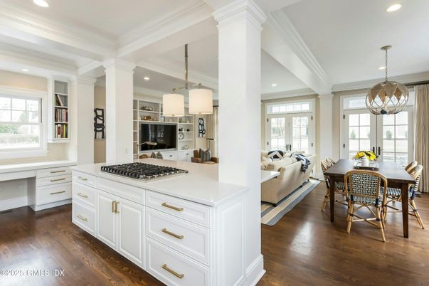 Dining room, Interior, Kitchen, Living room, Pendant Lights, Recessed Lighting, Wood Texture Flooring