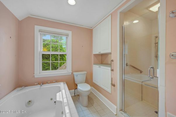 Bathroom, Glass Shower, Interior, Recessed Lighting, Tile Countertops