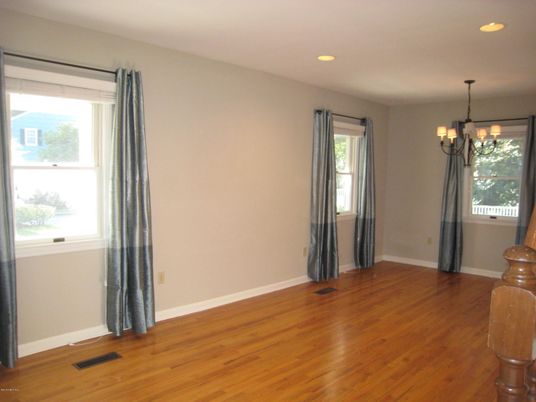 Chandelier, Empty room, Interior, Recessed Lighting, Wood Texture Flooring