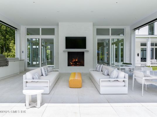 Dining room, Fireplace, Interior, Living room, Recessed Lighting