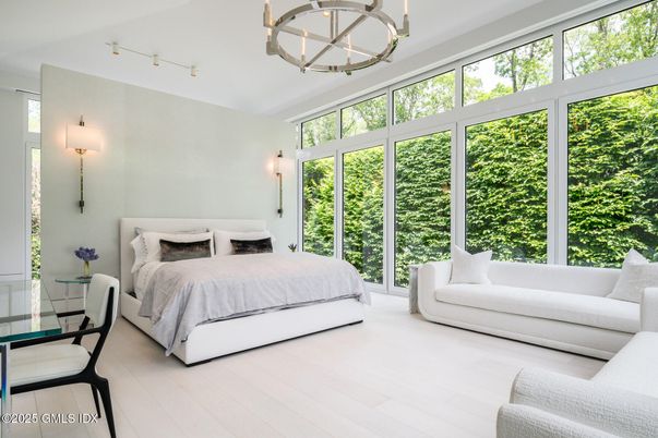 Bedroom, Chandelier, Interior, Wood Texture Flooring