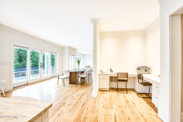 Home Office, Interior, Recessed Lighting, Wood Texture Flooring