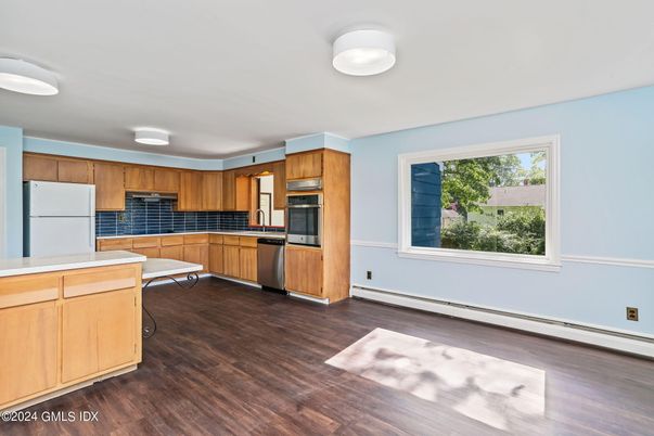 Interior, Kitchen, Stainless Steel Appliances, Wood Texture Flooring