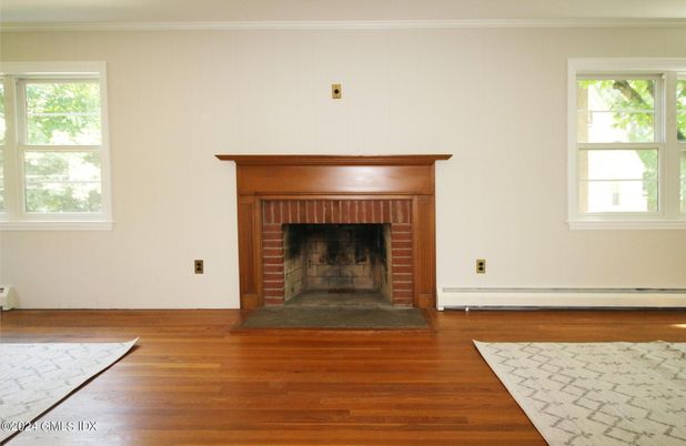 Empty room, Fireplace, Interior, Wood Texture Flooring