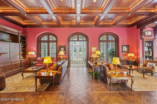 Interior, Living room, Recessed Lighting, Wooden Beams, Wooden Ceilings, Wood Texture Flooring