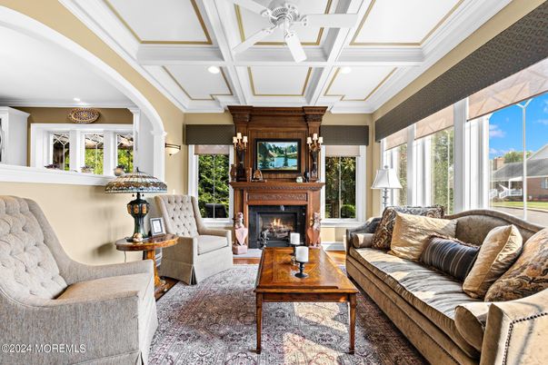 Fireplace, Interior, Living room, Recessed Lighting