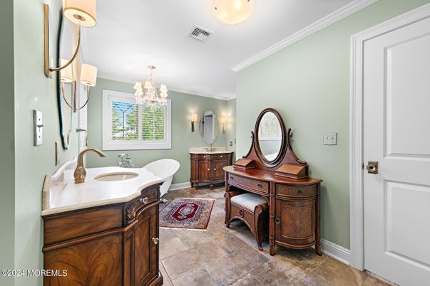 Bathroom, Chandelier, Dual Sink Vanities, Interior
