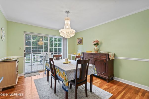 Chandelier, Dining room, Interior, Wood Texture Flooring