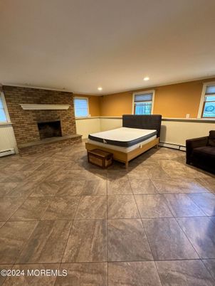 Fireplace, Interior, Recessed Lighting, Stone Walls