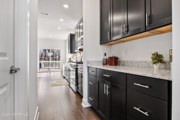 Interior, Kitchen, Recessed Lighting, Wood Texture Flooring