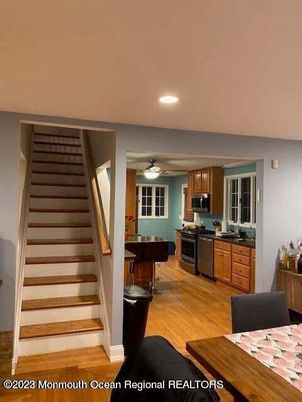 Interior, Kitchen, Piano, Recessed Lighting, Wood Texture Flooring