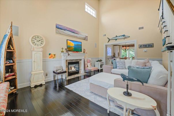 Fireplace, Interior, Living room, Wood Texture Flooring