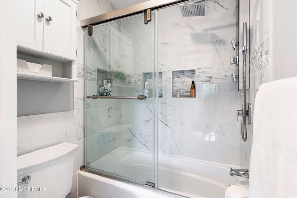 Bathroom, Glass Shower, Interior, Marble Walls