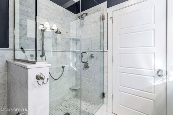 Bathroom, Glass Shower, Interior, Marble Walls