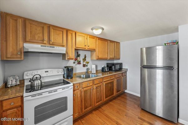 Interior, Kitchen, Stainless Steel Appliances, Wood Texture Flooring