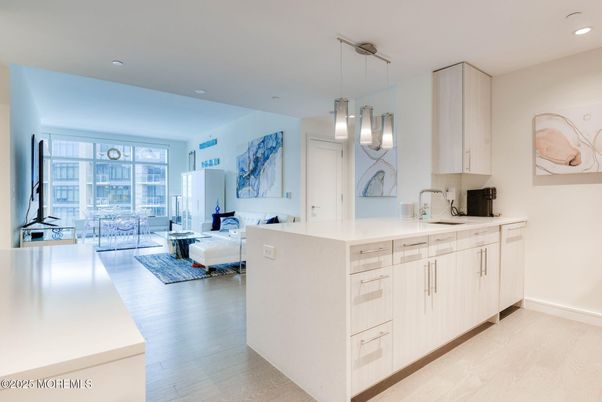 Dining room, Interior, Kitchen, Living room, Pendant Lights, Recessed Lighting, Wood Texture Flooring