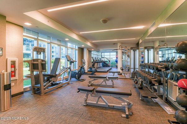 Fitness Equipment, Gym, Interior, Recessed Lighting