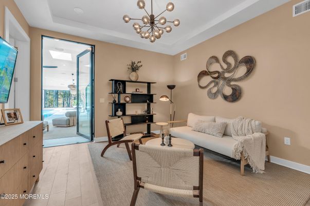 Interior, Living room, Pendant Lights, Wood Texture Flooring