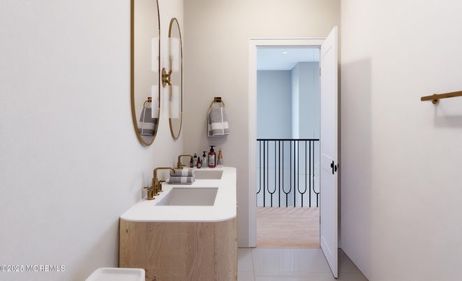 Bathroom, Dual Sink Vanities, Interior, Recessed Lighting
