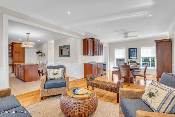 Dining room, Interior, Kitchen, Living room, Pendant Lights, Recessed Lighting, Wood Texture Flooring