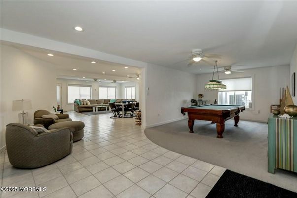 Billiard Table, Dining room, Game Room, Interior, Living room, Recessed Lighting
