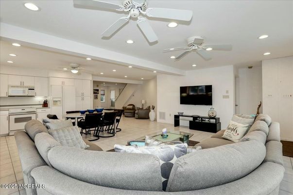 Dining room, Interior, Kitchen, Living room, Recessed Lighting