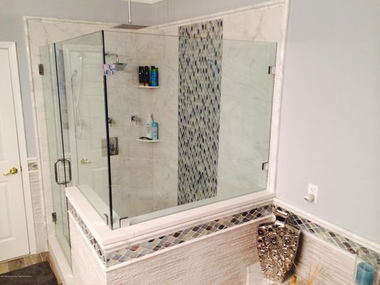 Bathroom, Glass Shower, Interior, Marble Walls
