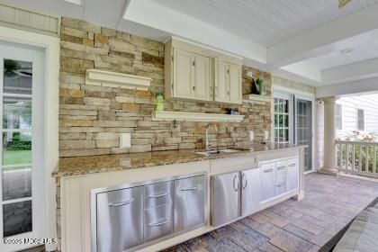 Interior, Kitchen, Stainless Steel Appliances, Stone Walls