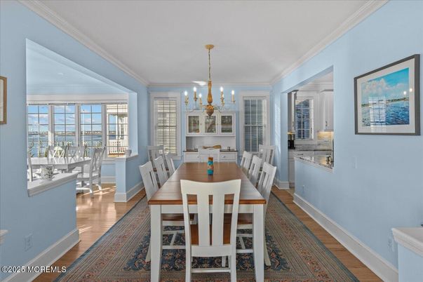 Chandelier, Dining room, Interior, Pendant Lights, Wood Texture Flooring