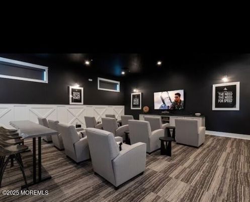 Home Theatre Room, Interior, Projection Screen, Recessed Lighting, Theatre Room, Wood Texture Flooring