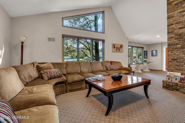 Interior, Living room, Recessed Lighting, Stone Walls