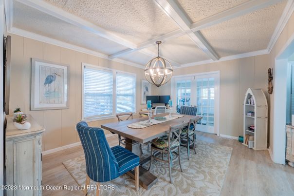 Chandelier, Home Office, Interior, Wood Texture Flooring