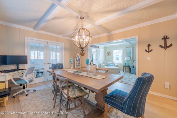 Chandelier, Home Office, Interior, Living room, Pendant Lights, Wood Texture Flooring