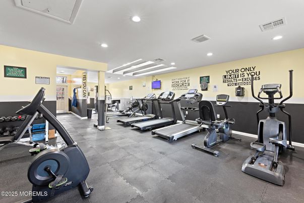 Fitness Equipment, Gym, Interior, Recessed Lighting