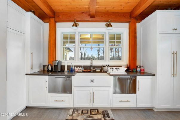 Interior, Kitchen, Pendant Lights, Stainless Steel Appliances, Wooden Beams, Wooden Ceilings